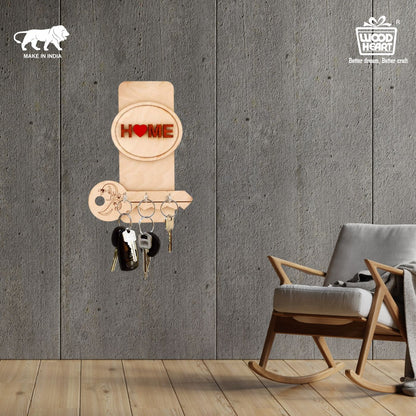 HeartKey Home Wooden Key Holder