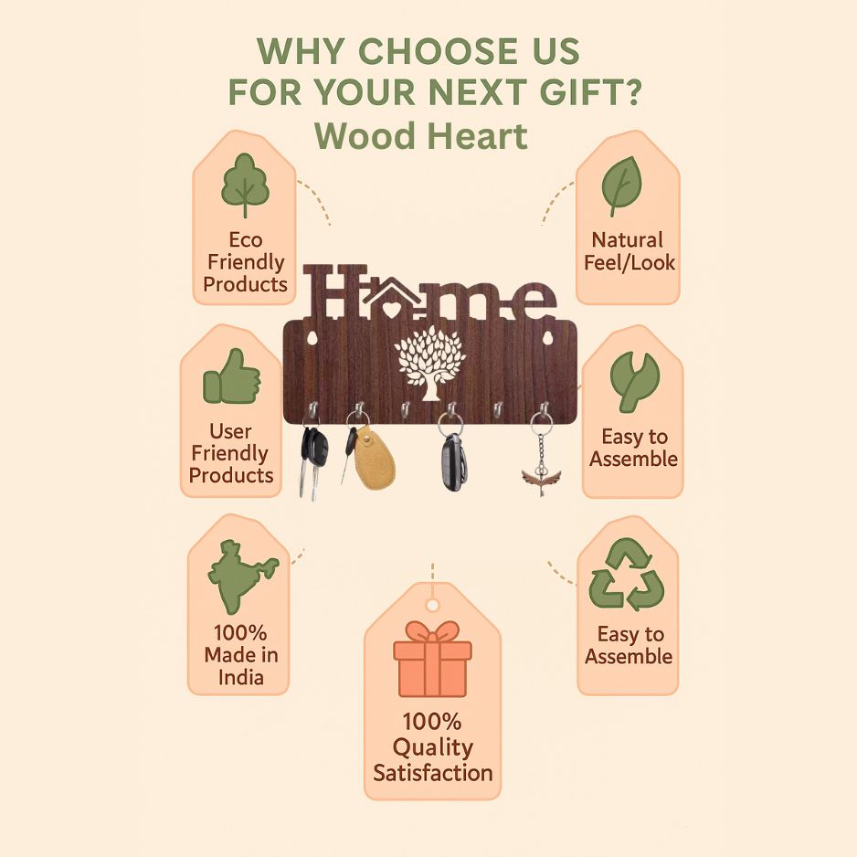 TreeHome Wooden Wall Key Holder