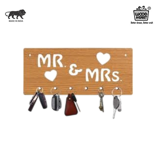 Mr. & Mrs. Wooden Key Holder