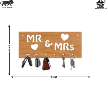 Mr. & Mrs. Wooden Key Holder