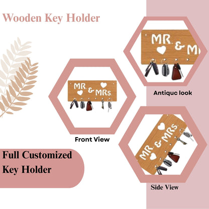 Mr. & Mrs. Wooden Key Holder