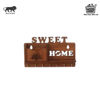 SweetHome Wooden Key Holder with Mail Organizer