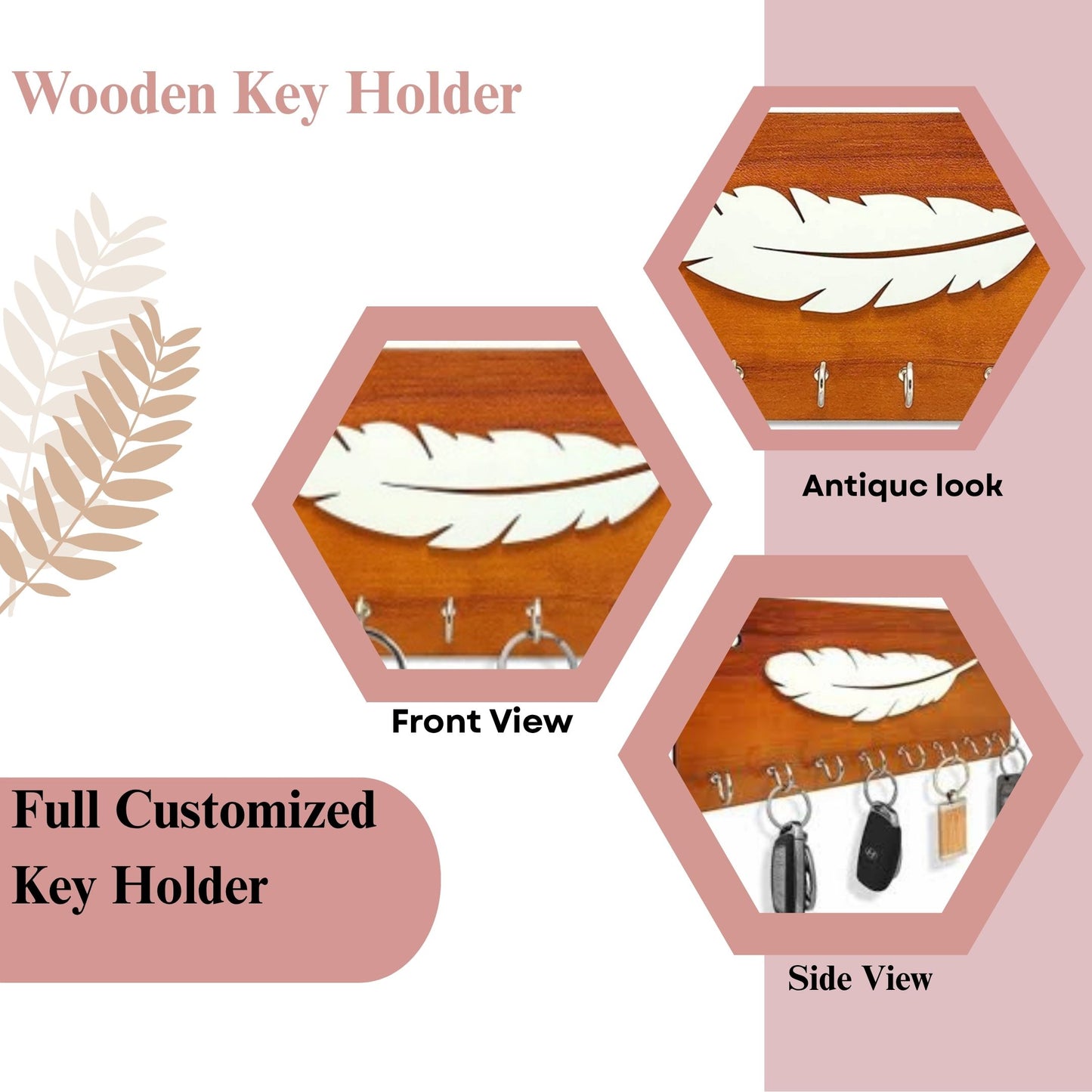 FeatherTouch Wooden Key Holder