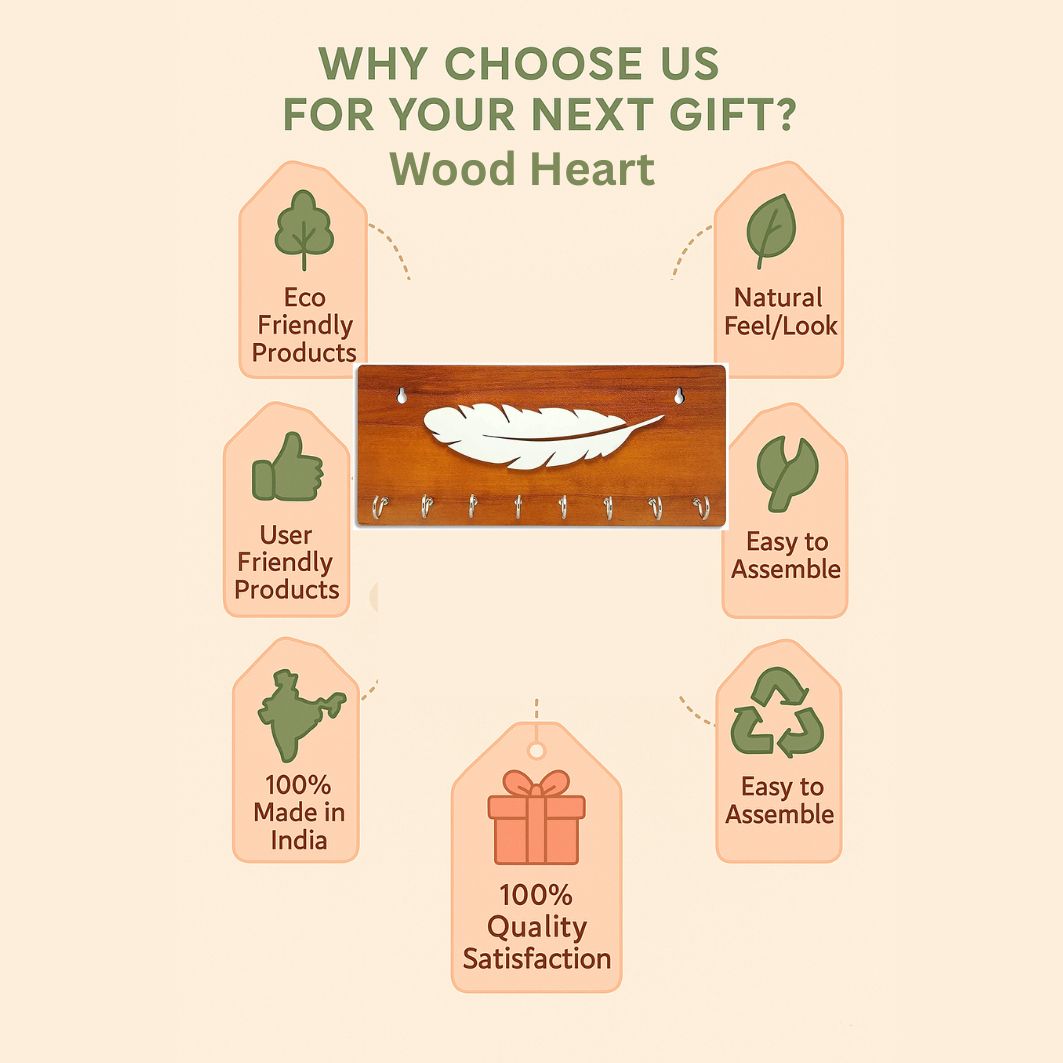 FeatherTouch Wooden Key Holder