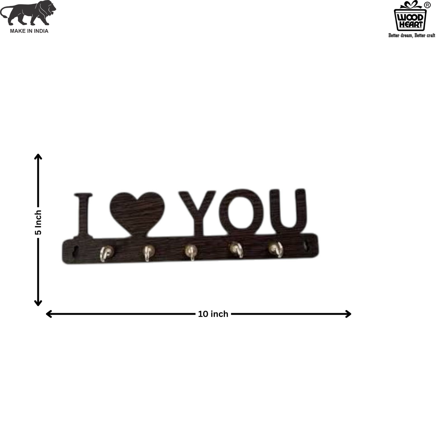 LoveLine "I 🖤 YOU" Wooden Key Holder