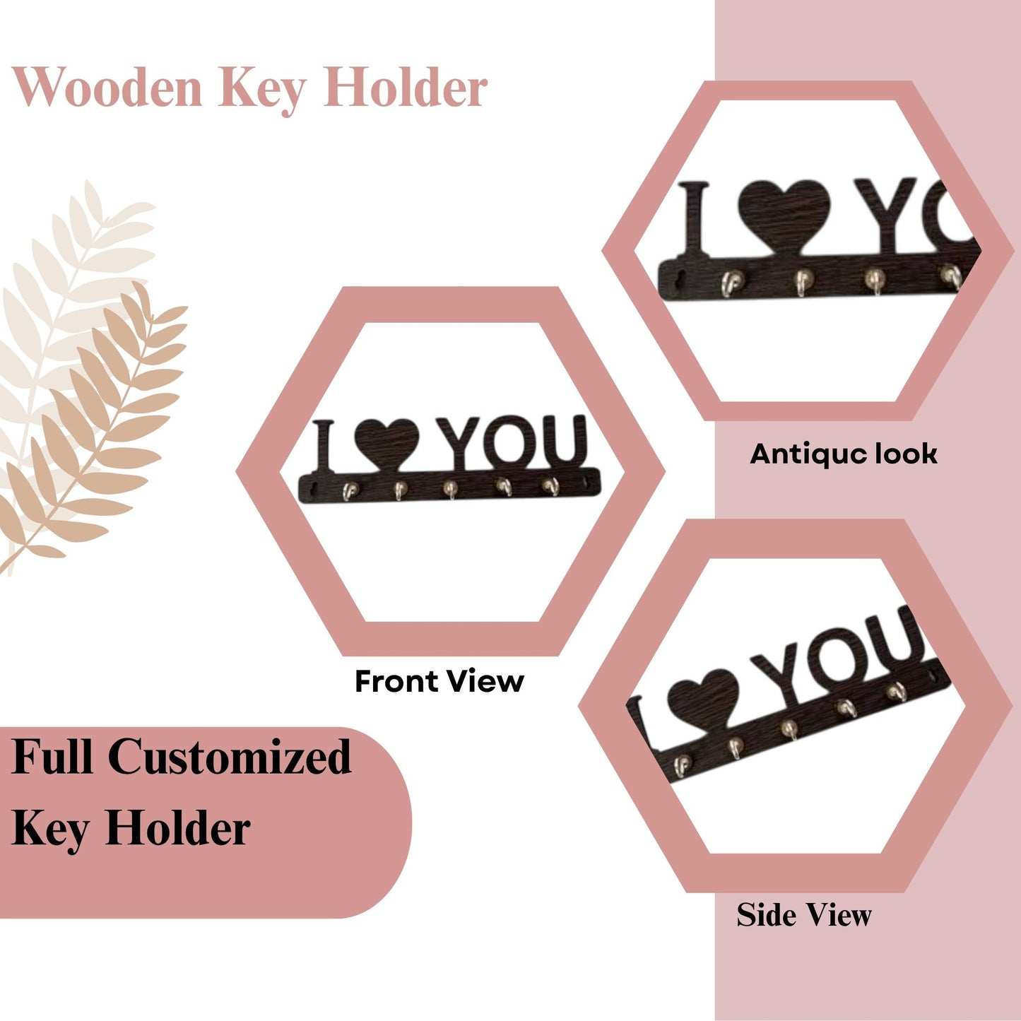 LoveLine "I 🖤 YOU" Wooden Key Holder