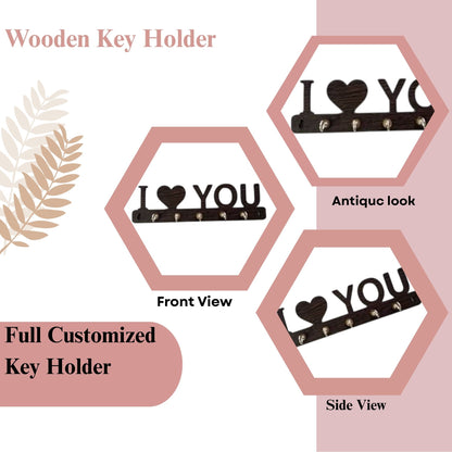 LoveLine "I 🖤 YOU" Wooden Key Holder