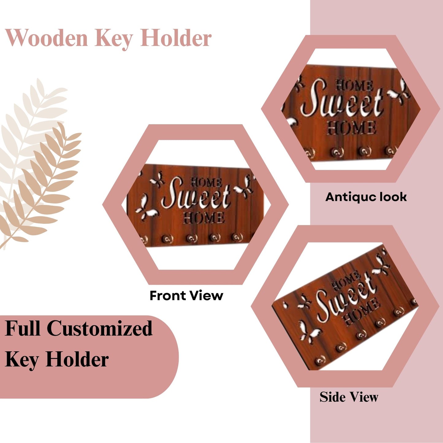 SweetNest "Home Sweet Home" Wooden Key Holder