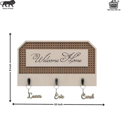 Welcome Home Decorative Wooden Key Holder