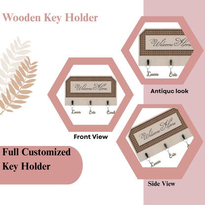 Welcome Home Decorative Wooden Key Holder