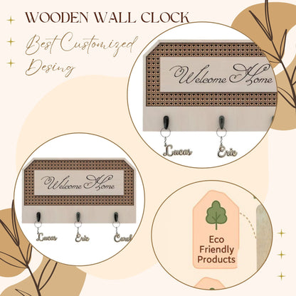 Welcome Home Decorative Wooden Key Holder