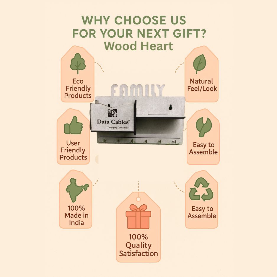 FAMILY Wall Mounted Key Holder & Mail Organizer – With Branding Pocket