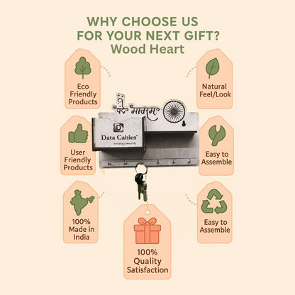 "Vande Mataram" Wall Organizer & Key Holder – Patriotic Edition