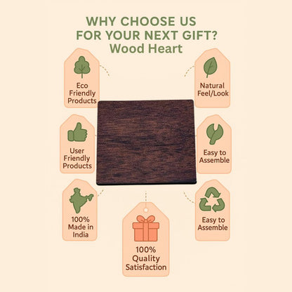 Wooden Dark Finish Square Coaster – Single Piece