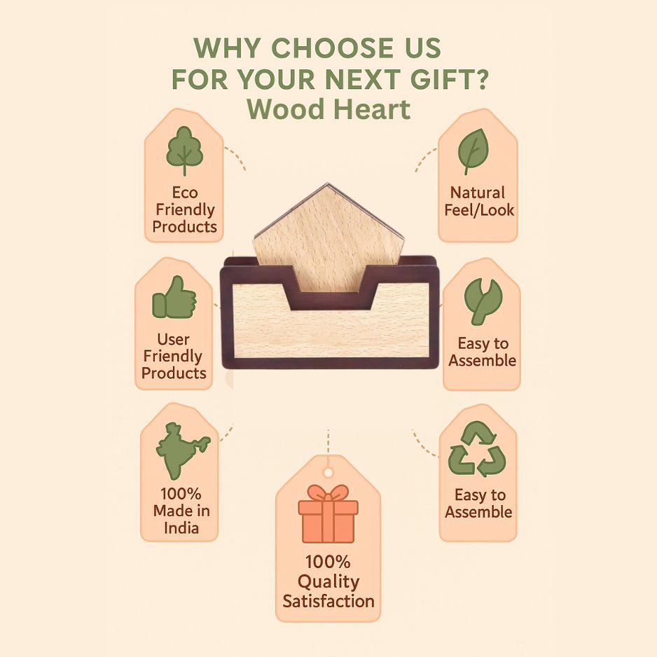 Wooden Tabletop Napkin Holder – House Shape Design