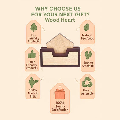 Wooden Tabletop Napkin Holder – House Shape Design