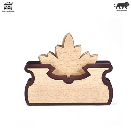 Wooden Maple Leaf Napkin Holder – Dual Tone Finish