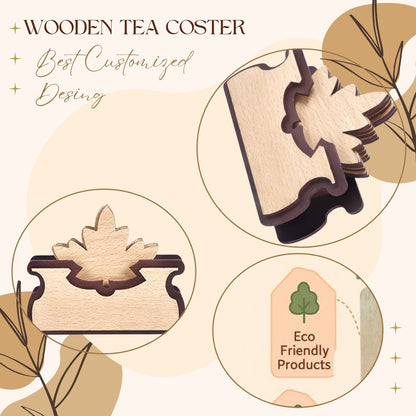 Wooden Maple Leaf Napkin Holder – Dual Tone Finish