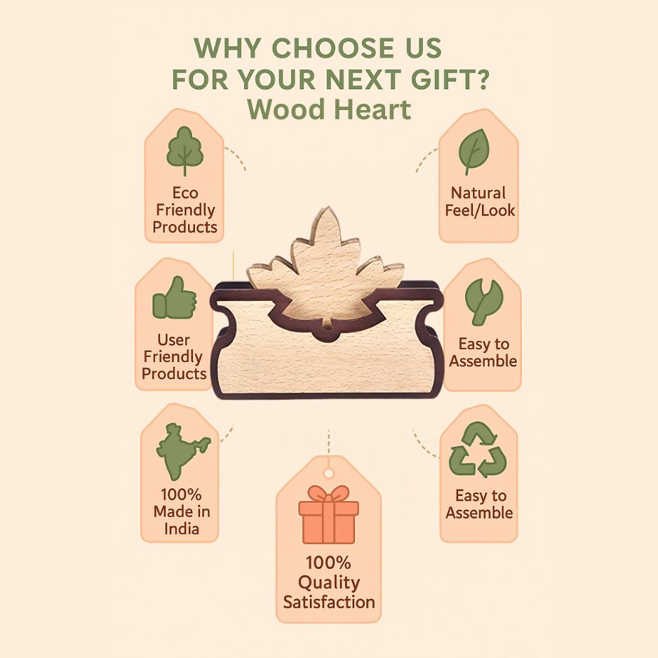 Wooden Maple Leaf Napkin Holder – Dual Tone Finish