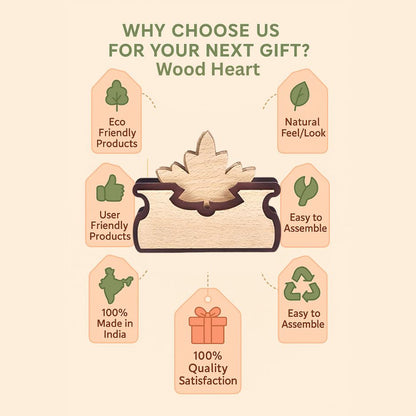 Wooden Maple Leaf Napkin Holder – Dual Tone Finish