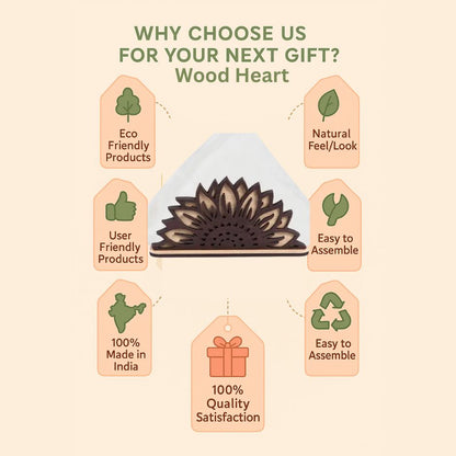 Wooden Sunflower Design Napkin Holder