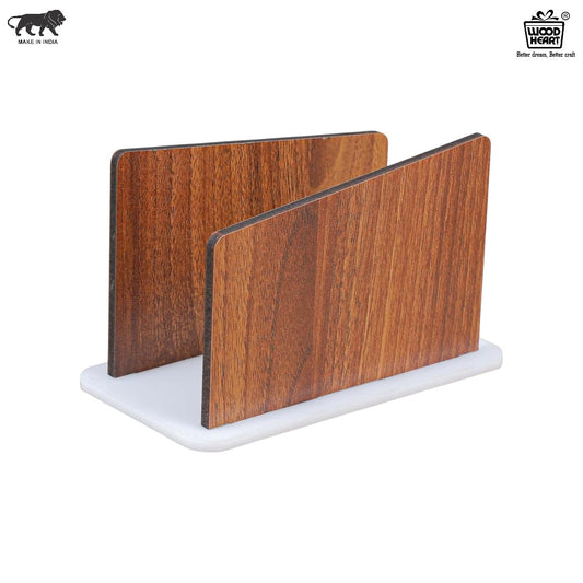 Minimalist Wooden Napkin Holder with White Base