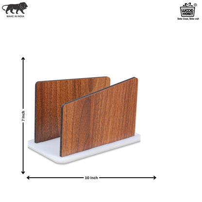 Minimalist Wooden Napkin Holder with White Base