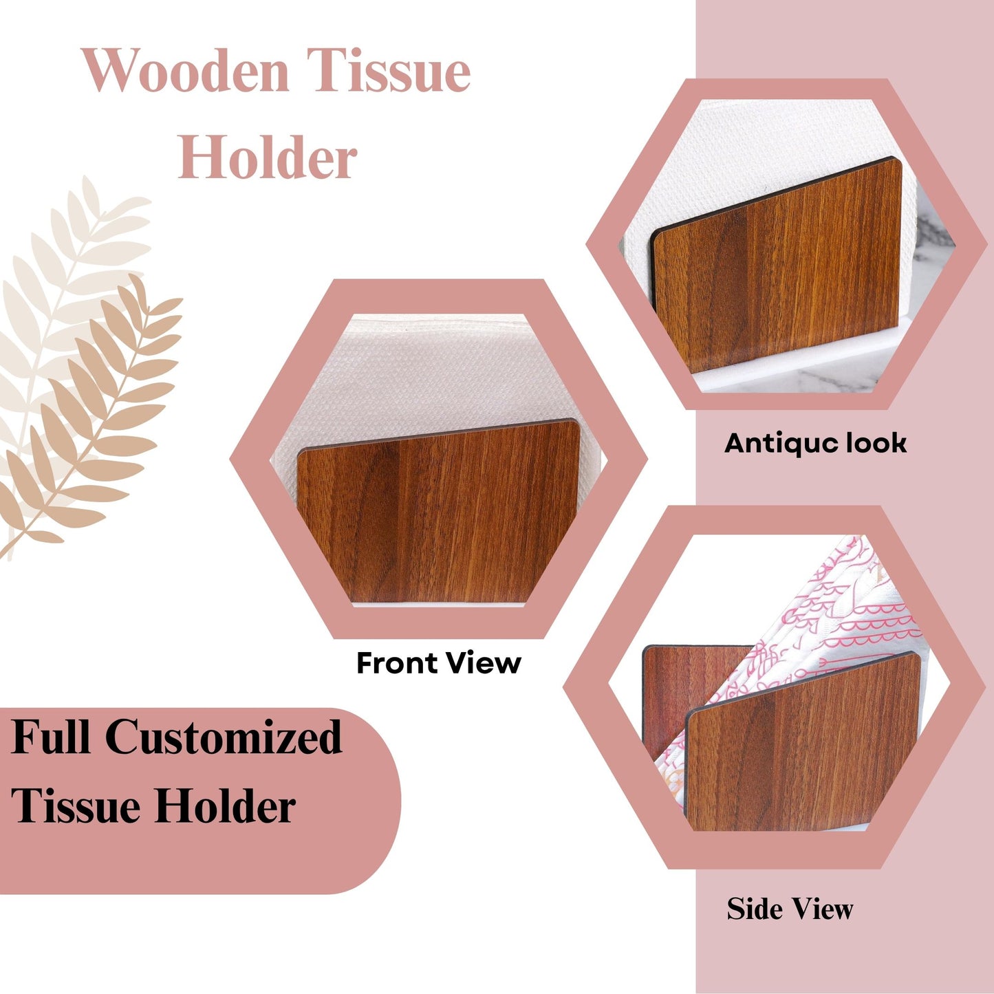 Minimalist Wooden Napkin Holder with White Base