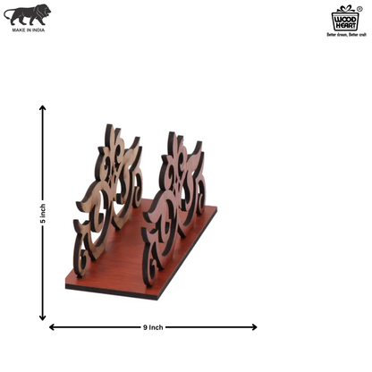 Ornate Wooden Napkin Holder with Decorative Cutwork