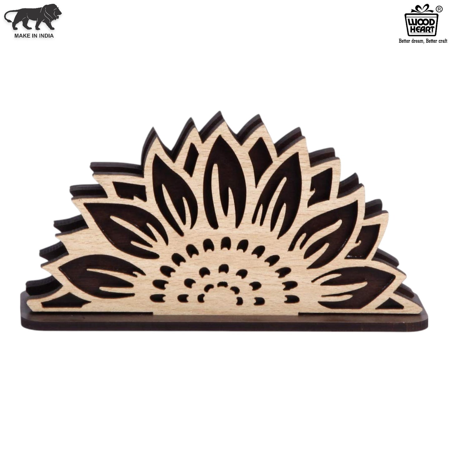 Sunflower Design Wooden Napkin Holder