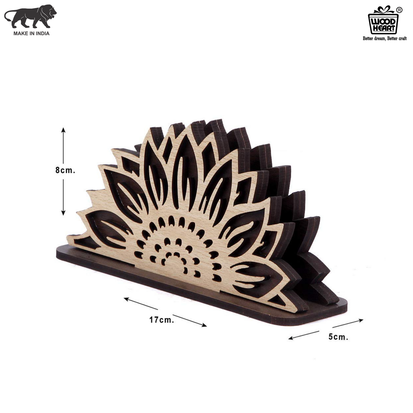 Sunflower Design Wooden Napkin Holder