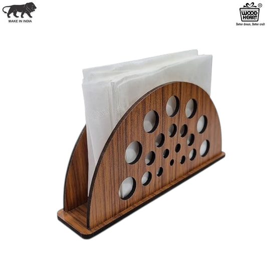 Geometric Cutout Wooden Napkin Holder