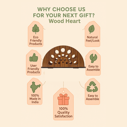 Geometric Cutout Wooden Napkin Holder