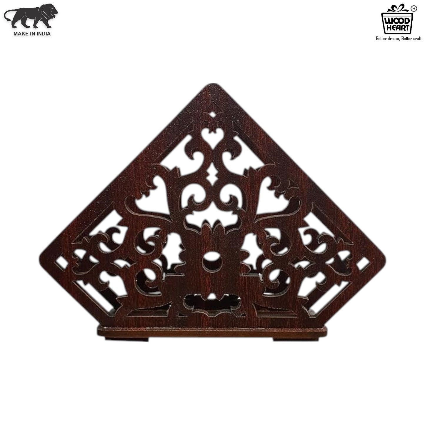 Ornate Diamond Wooden Napkin Holder