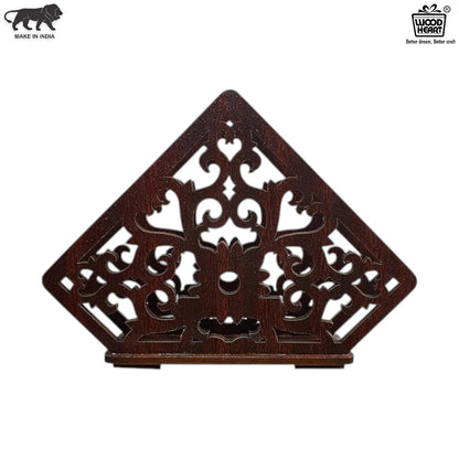 Ornate Diamond Wooden Napkin Holder