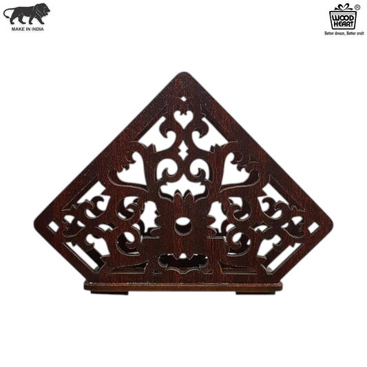 Ornate Diamond Wooden Napkin Holder