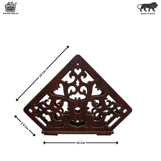 Ornate Diamond Wooden Napkin Holder