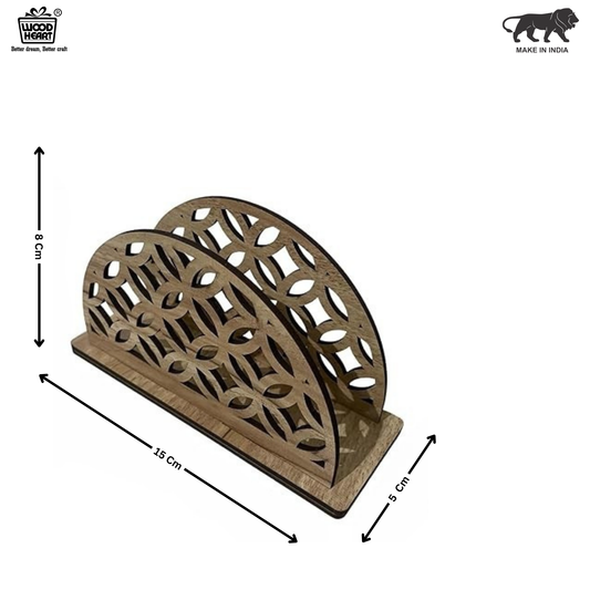 Half-Moon Geometric Wooden Napkin Holder