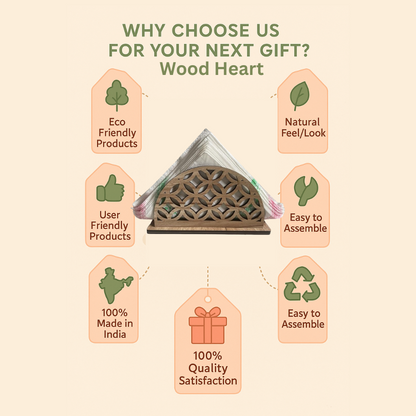 Half-Moon Geometric Wooden Napkin Holder