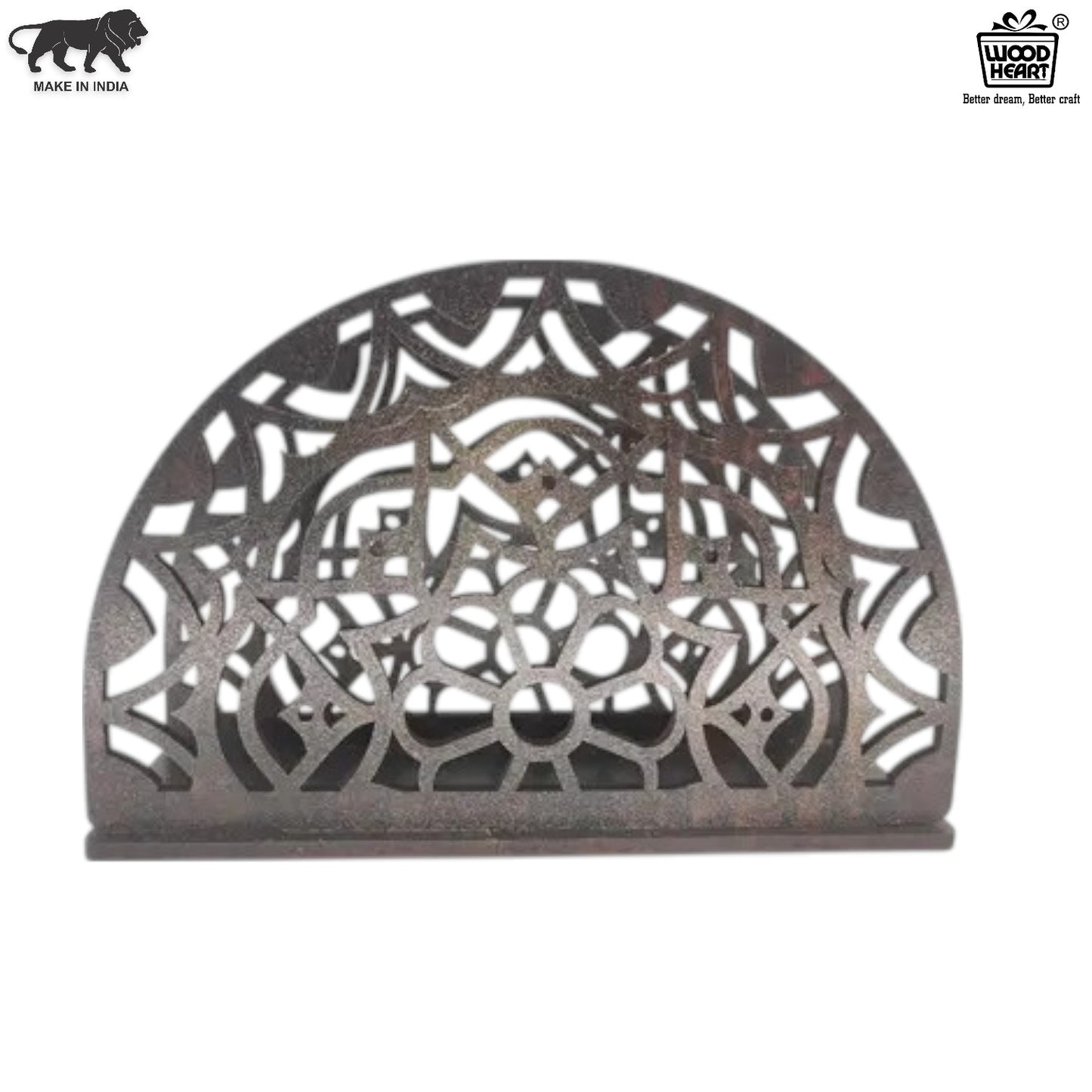 Elegant Laser-Cut Half-Moon Napkin Holder – Decorative Table Accessory
