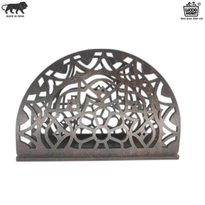 Elegant Laser-Cut Half-Moon Napkin Holder – Decorative Table Accessory