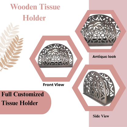 Elegant Laser-Cut Half-Moon Napkin Holder – Decorative Table Accessory