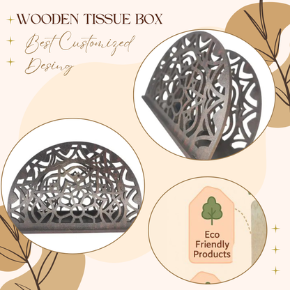 Elegant Laser-Cut Half-Moon Napkin Holder – Decorative Table Accessory