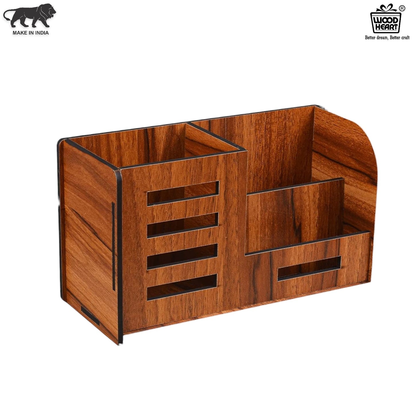 WoodHeart Wooden Multipurpose Desk Organizer