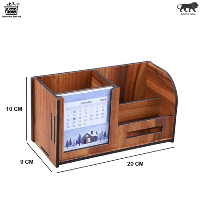 WoodHeart Wooden Desk Organizer with Calendar Holder