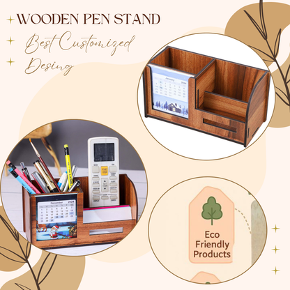 WoodHeart Wooden Desk Organizer with Calendar Holder
