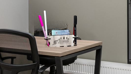 WoodHeart Compact Wooden Pen & Business Card Holder – Signature Edition