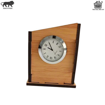WoodHeart Asymmetric Wooden Desk Clock