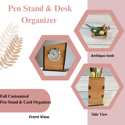 WoodHeart Asymmetric Wooden Desk Clock