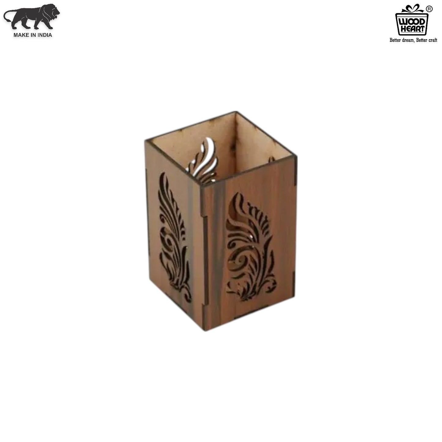 WoodHeart FeatherCut Wooden Pen Stand